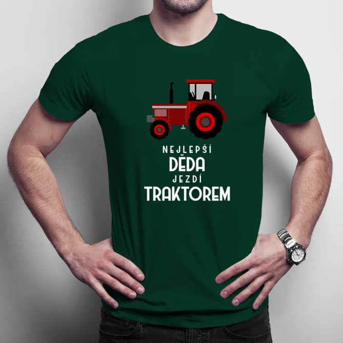 Nejlepší děda jezdí traktorem - pánské tričko s potiskem