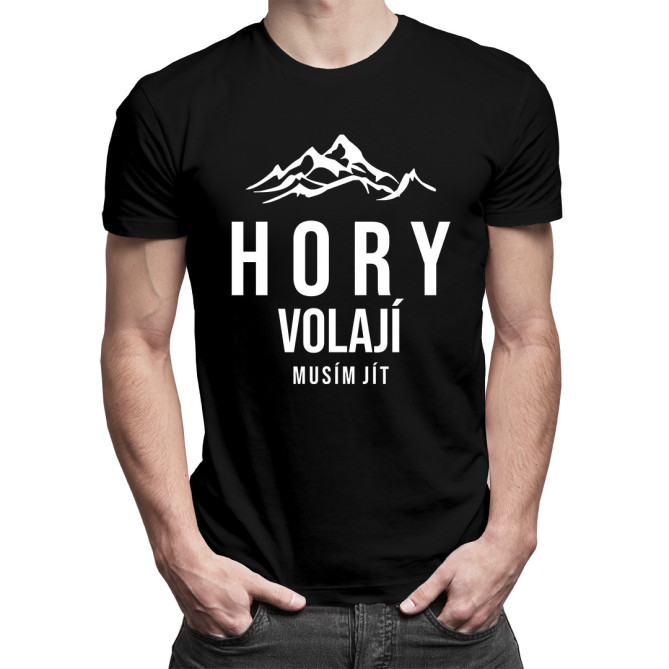 Pánské tričko hory volají musím jít – dárek pro turistu