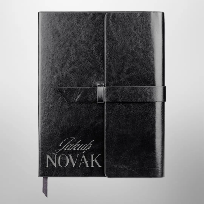 Jméno + příjmení - zápisník z eko kůže s gravírováním - personalizovaný produkt